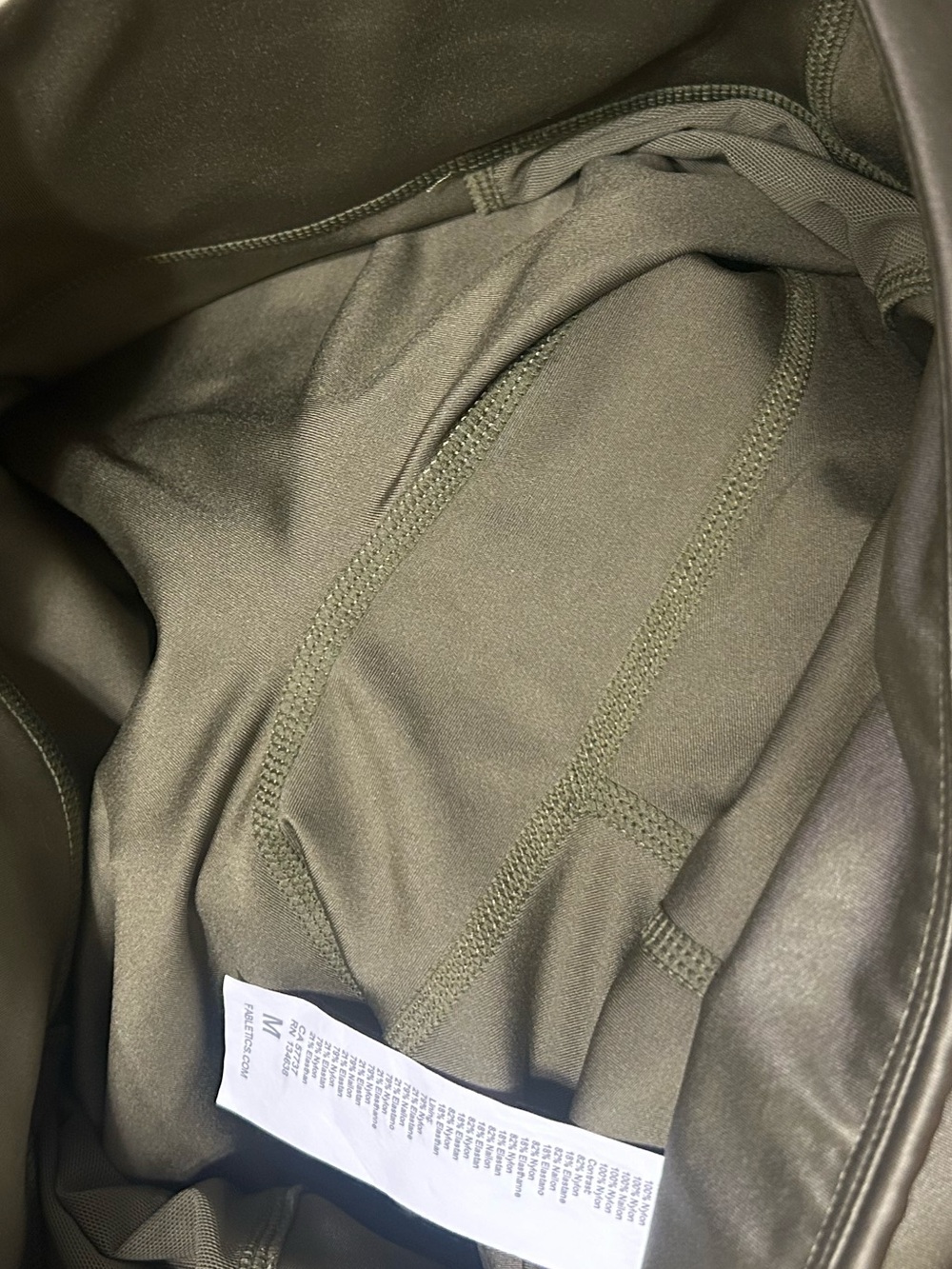 Fabletics Metallic High-Rise Leggings Dark Moss Shine Medium NWOT - Picture 8 of 8